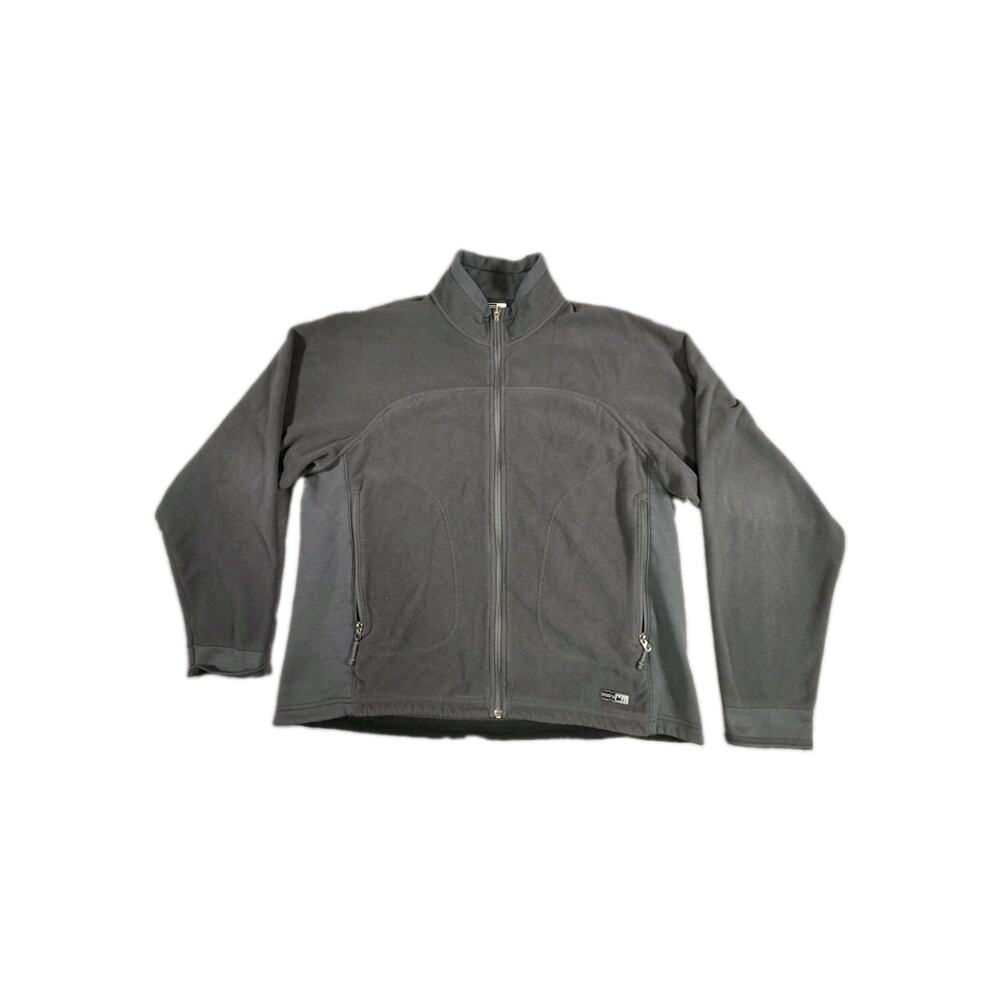 REI Co-op Fleece Jacket Mens 2XL Gray Full Zip Pockets Outdoor Hiking Wind Pro